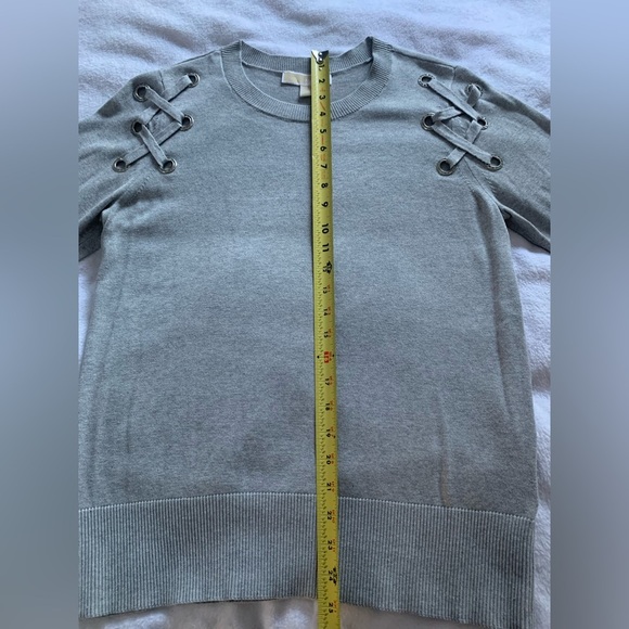 Michael Kors NWT Lace-Up Grey Crewneck Sweater L - Picture 12 of 16